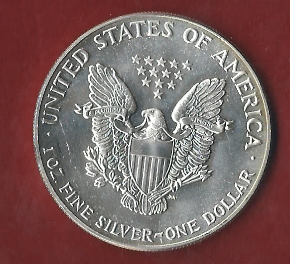  USA 1 D. Silver Eagle 1988 St  ohne Kapsel. Koblenzer Münzen Studio Koblenz Frank Maurer AL 890   