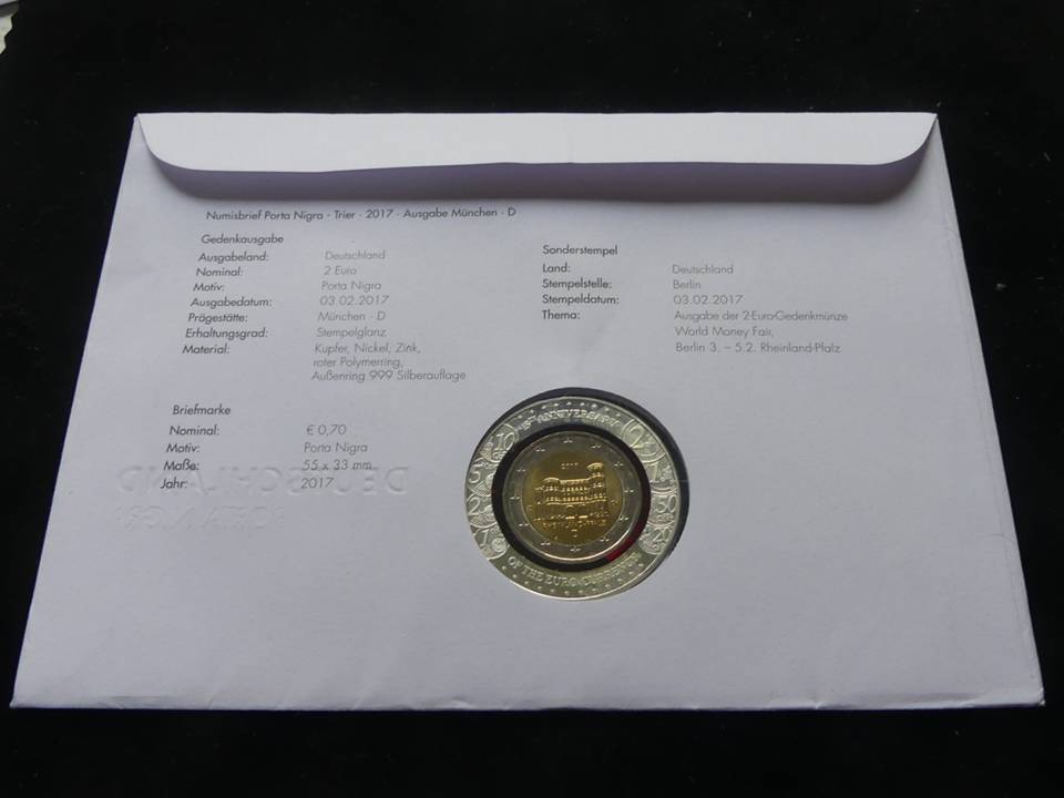  Numisbrief Deutschland 2 Euro im Polymerring , 2017 „Porta Nigra“   