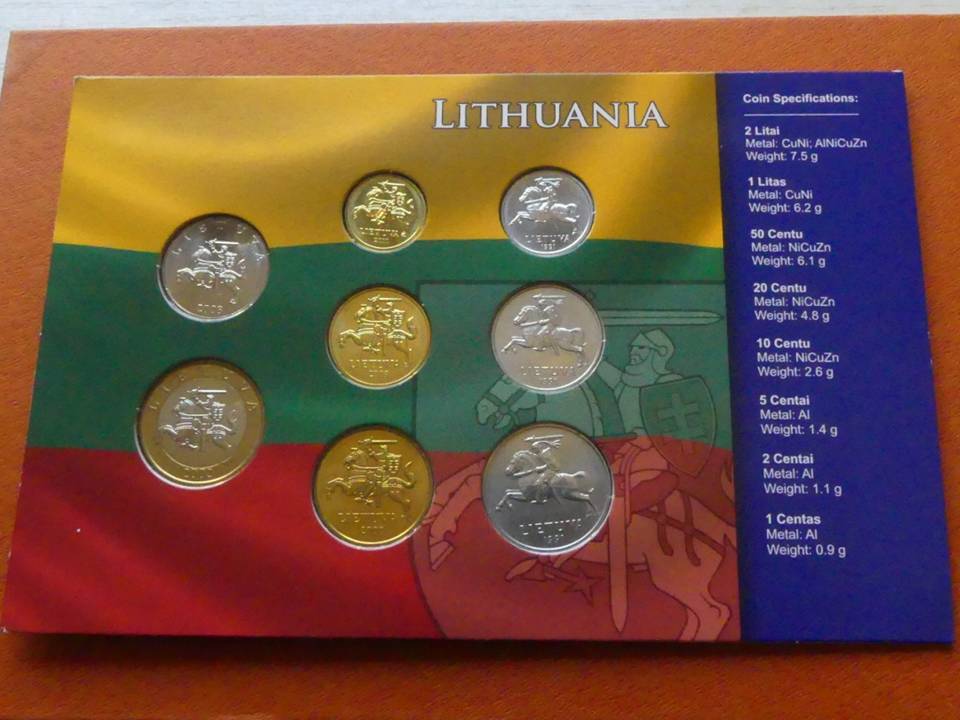  Kursmünzensatz Litauen 1991 – 2010 , 8 Münzen, Stempelglanz   
