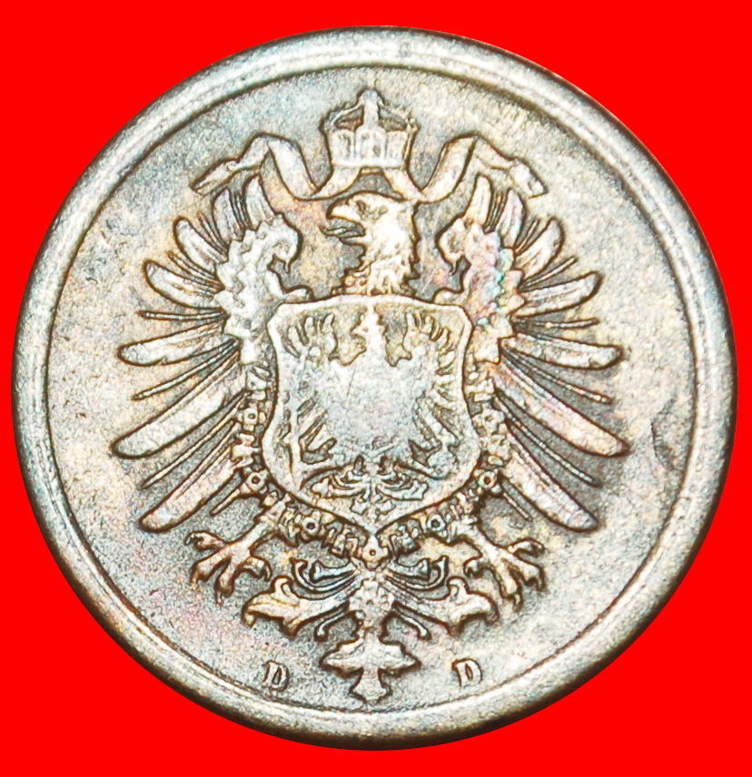  Ⰶ ADLER (1873-1877): DEUTSCHLAND ★ 2 PFENNIG 1874D BAYERN! WILHELM I. (1871-1888) OHNE VORBEHALT!   