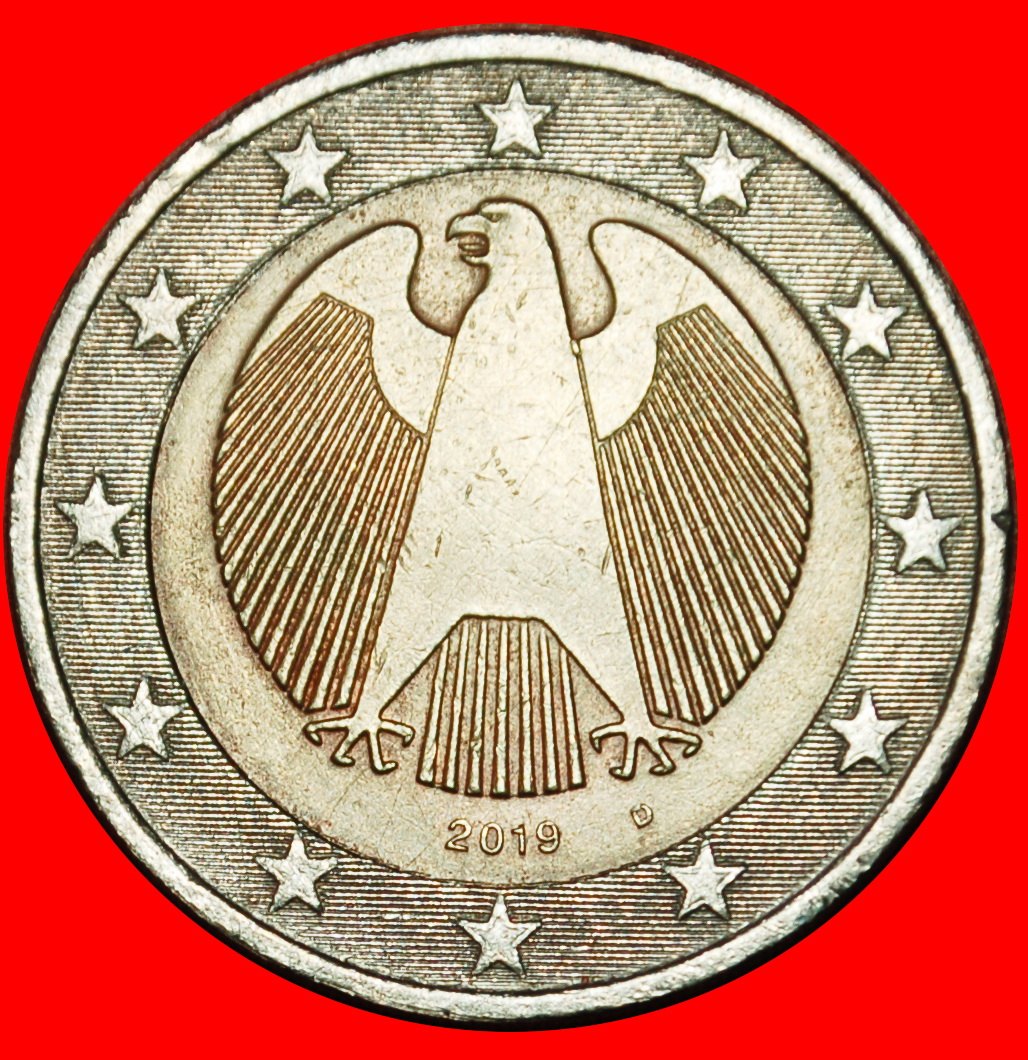 Ⰶ NICHT-PHALLISCHE TYP (2008-2025): DEUTSCHLAND ★ 2 EURO 2019D BAYERN! ★OHNE VORBEHALT!