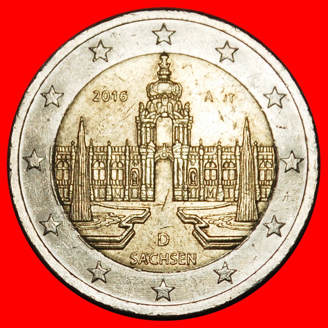  Ⰶ SACHSEN: DEUTSCHLAND ★ 2 EURO 2016A NICHT-PHALLISCHE TYP!★OHNE VORBEHALT!   