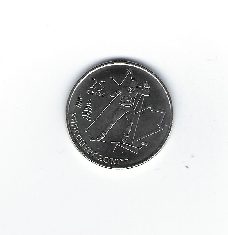  Kanada 25 Cents 2009 Olympia Langlauf   