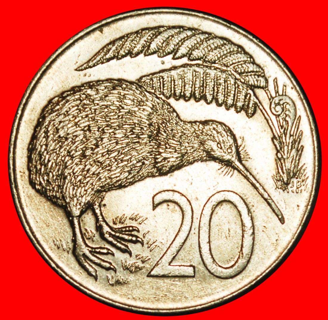 Ⰶ KANADA KIWI-VOGEL (1967-2006): NEUSEELAND ★ 20 CENT 1981! ELIZABETH II (1953-2022) OHNE VORBEHALT!