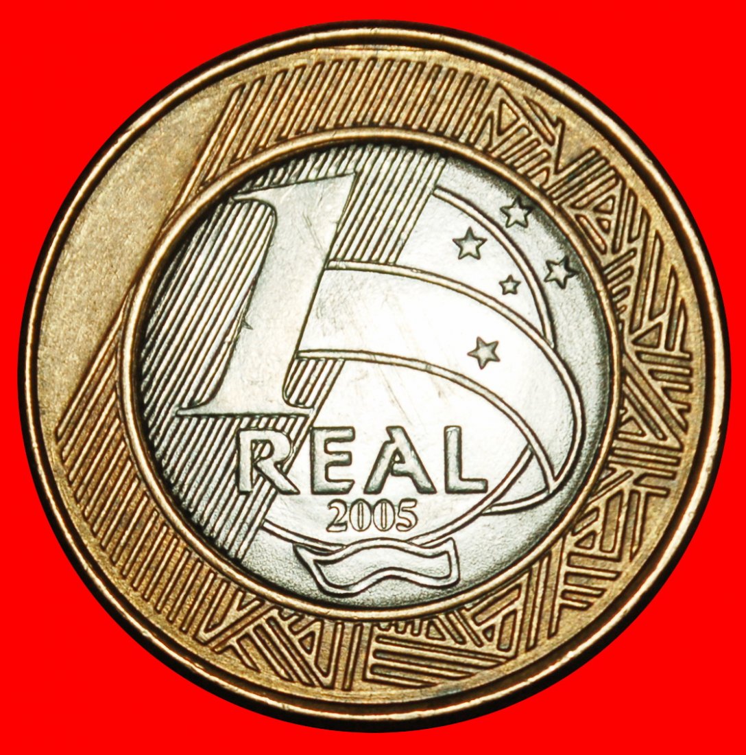  Ⰶ SOUTHERN CROSS: BRAZIL ★ 1 REAL 1965-2005 CENTRAL BANK! BI-METALLIC! LOW START ★ NO RESERVE!   