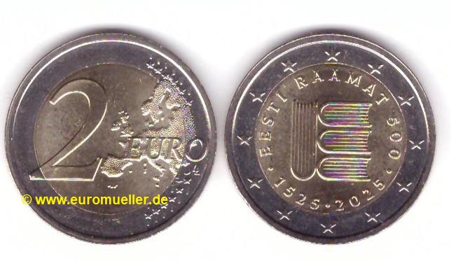 Estland 2 Euro Gedenkmünze 2025...Textdruck...unc.   
