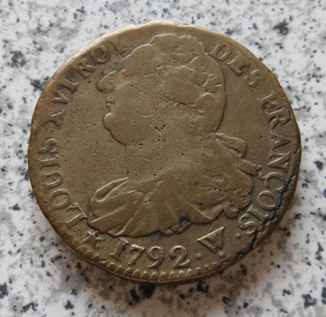  Frankreich 2 Sols 1792 W   