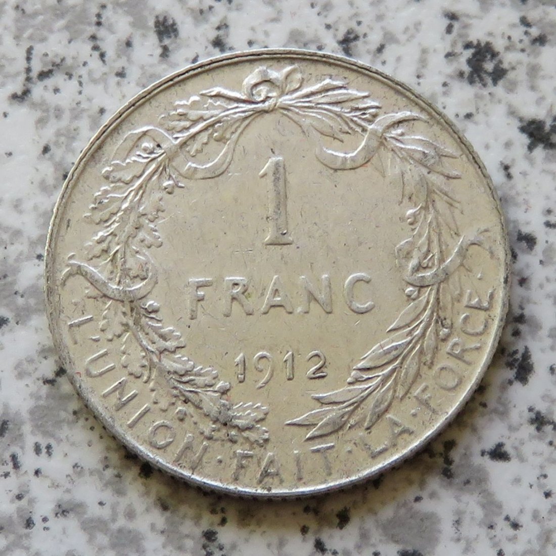  Belgien 1 Franc 1912, französisch   