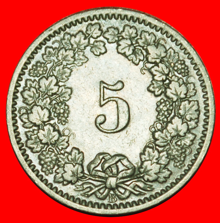  Ⰶ LIBERTY (1879-2025): SWITZERLAND ★ 5 RAPPEN 1914B! DIES 1+A! LOW START ★ NO RESERVE!   