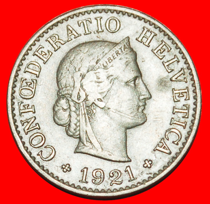  Ⰶ FREIHEIT (1879-2025): SCHWEIZ ★ 5 RAPPEN 1921B! STEMPEL 1+A! ★OHNE VORBEHALT!   