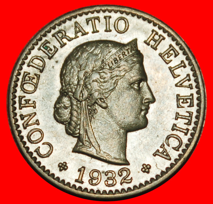  Ⰶ FREIHEIT (1879-2025): SCHWEIZ ★ 5 RAPPEN 1932B! STEMPEL 1+A! uSTG STEMPELGLANZ! ★OHNE VORBEHALT!   