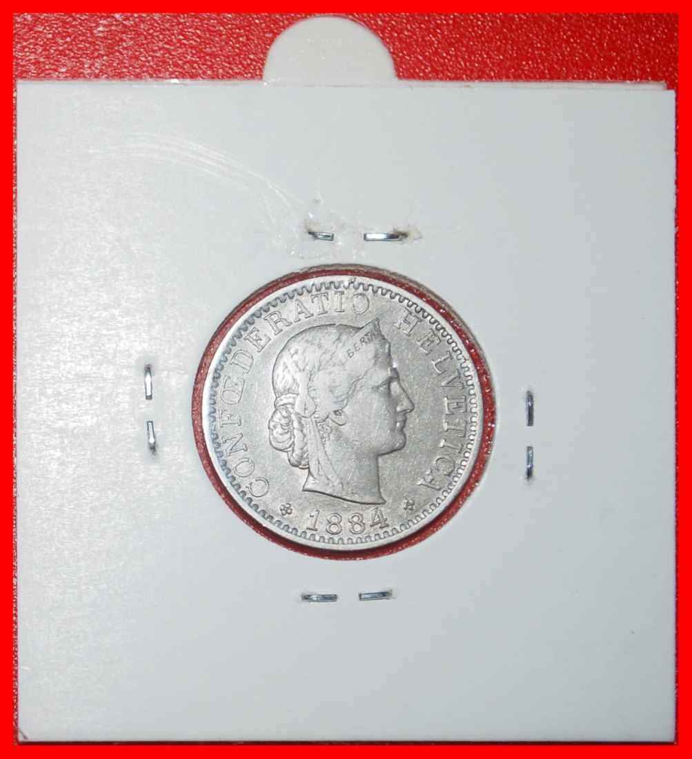 Ⰶ LIBERTY (1881-2025): SWITZERLAND ★ 20 RAPPEN 1884B DIES 1+A! IN HOLDER! ★LOW START ★ NO RESERVE!