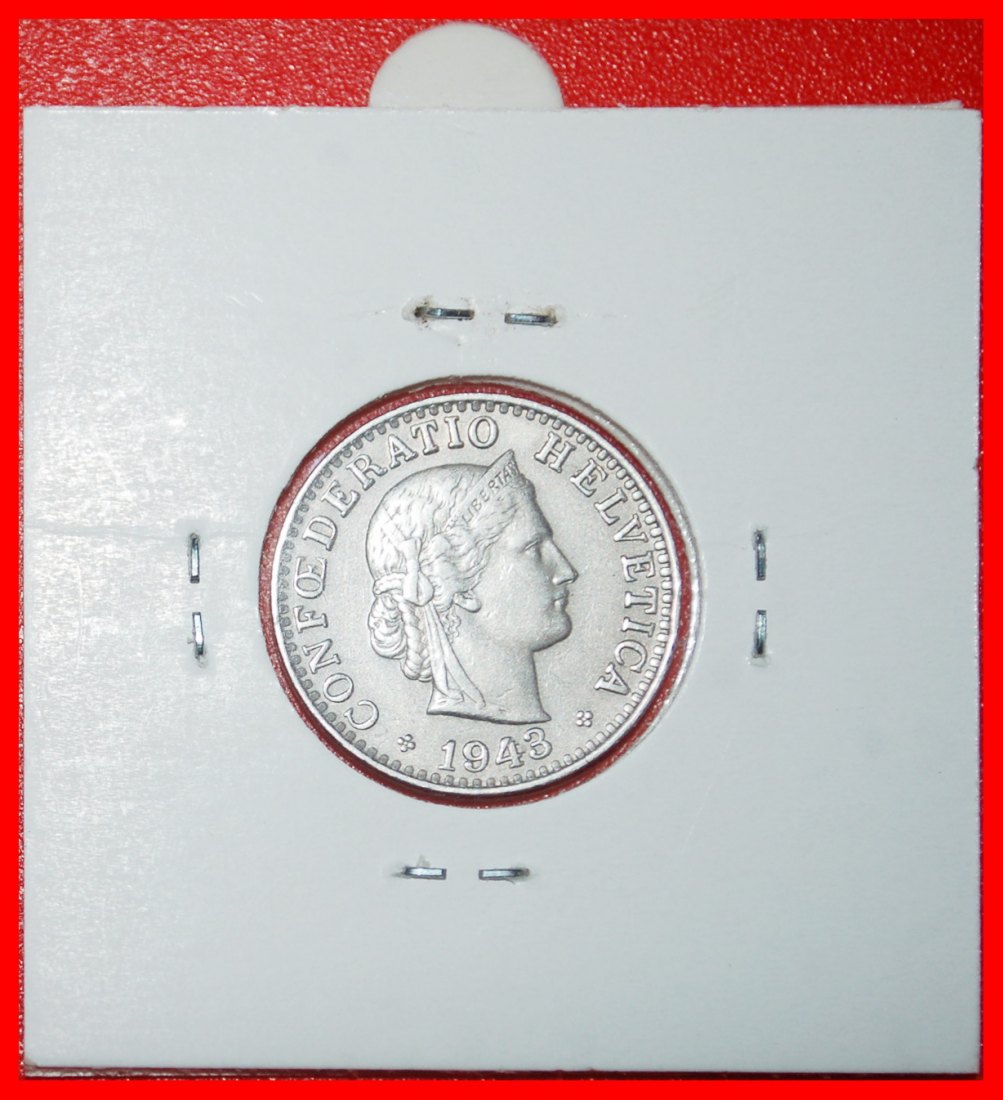 Ⰶ LIBERTY (1881-2025): SWITZERLAND ★ 20 RAPPEN 1943B DIES 1+A! WARTIME (1939★LOW START ★ NO RESERVE!