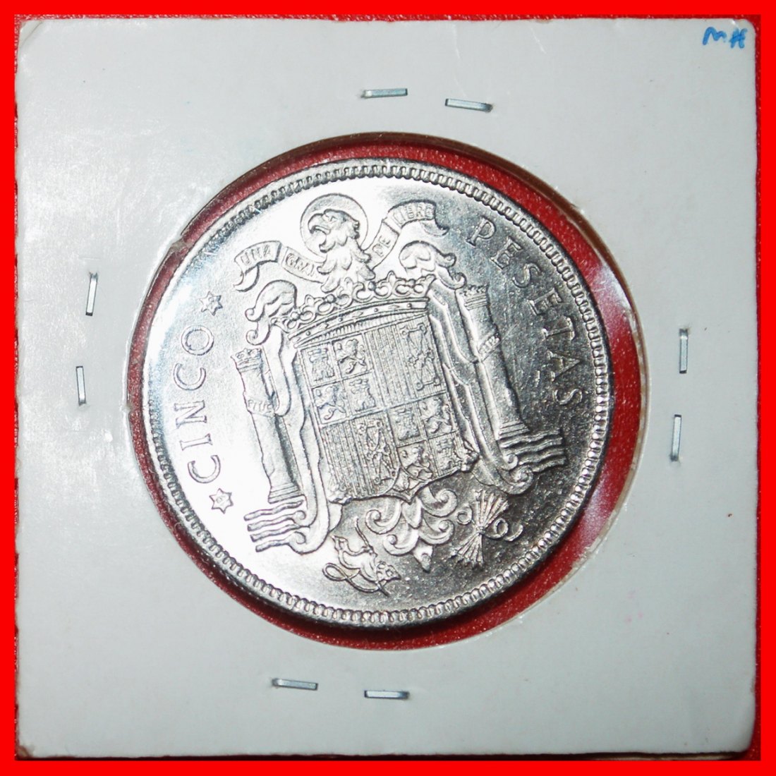 Ⰶ GENERALISSIMO FRANCO (1936-1975): SPAIN ★ 5 PESETAS 1950 (1949) UNC HOLDER! ★LOW START ★NO RESERVE