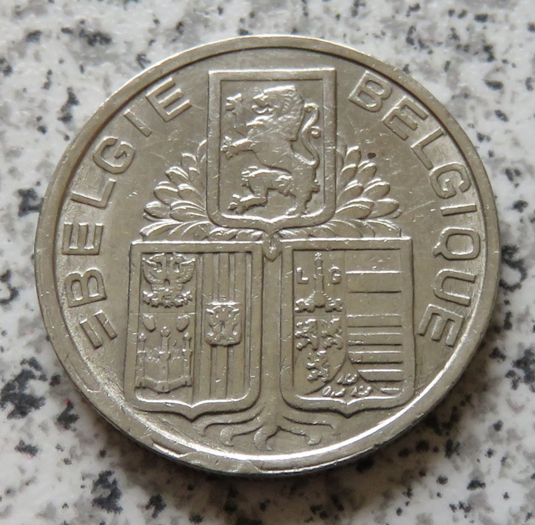  Belgien 5 Francs 1939, flämisch, Randschrift mit Stern   