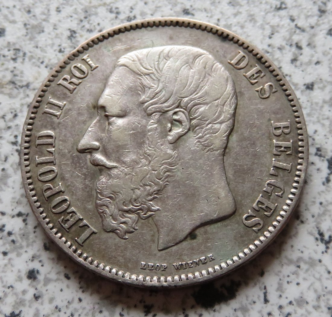  Belgien 5 Francs 1870   