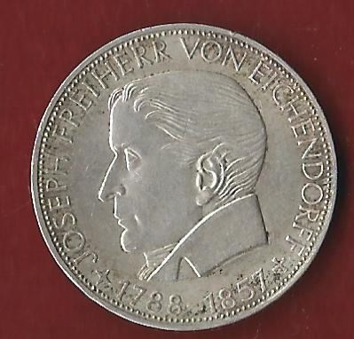  5 Mark Eichendorff 1957 Koblenzer Münzen Studio Koblenz Frank Maurer AI471   
