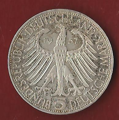  5 Mark Eichendorff 1957 Koblenzer Münzen Studio Koblenz Frank Maurer AI471   