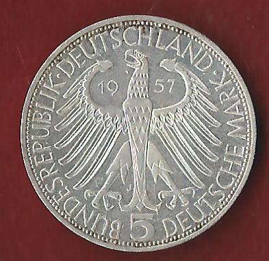  5 Mark Eichendorff 1957 Koblenzer Münzen Studio Koblenz Frank Maurer AI472   