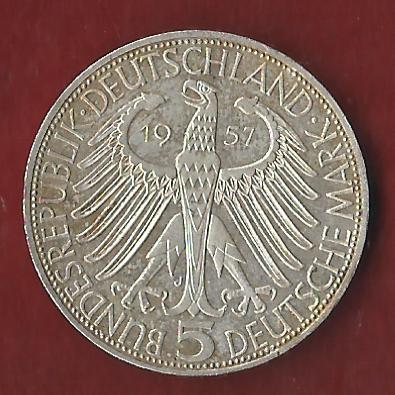  5 Mark Eichendorff 1957 Koblenzer Münzen Studio Koblenz Frank Maurer AI473   