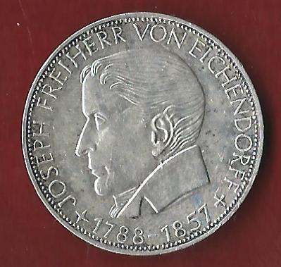  5 Mark Eichendorff 1957 Koblenzer Münzen Studio Koblenz Frank Maurer AI474   