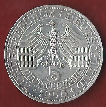  5 Mark M.v.Baden 1955 Koblenzer Münzen Studio Koblenz Frank Maurer AI475   