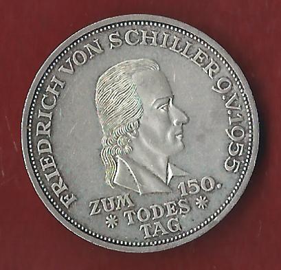  5 Mark Schiller 1955 Koblenzer Münzen Studio Koblenz Frank Maurer AI481   