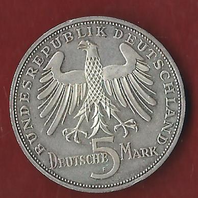  5 Mark Schiller 1955 Koblenzer Münzen Studio Koblenz Frank Maurer AI481   