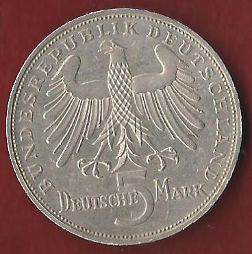  5 Mark Schiller 1955 Koblenzer Münzen Studio Koblenz Frank Maurer AI842   
