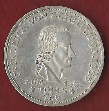 5 Mark Schiller 1955 Koblenzer Münzen Studio Koblenz Frank Maurer AI483   