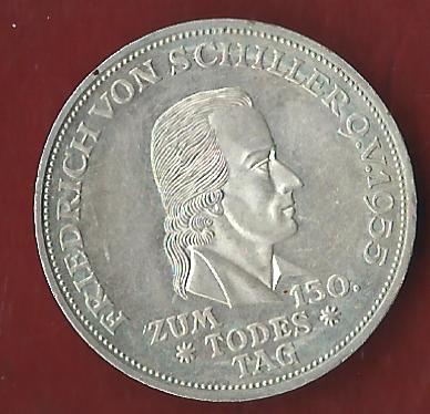  5 Mark Schiller 1955 Koblenzer Münzen Studio Koblenz Frank Maurer AI484   