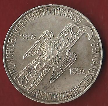  5 Mark Germanisches Museum 1952 Koblenzer Münzen Studio Koblenz Frank Maurer AI485   