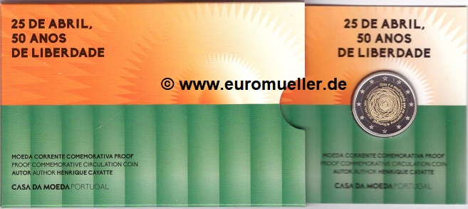 Portugal 2 Euro Gedenkmünze 2024...50 J. Revolution...PP   