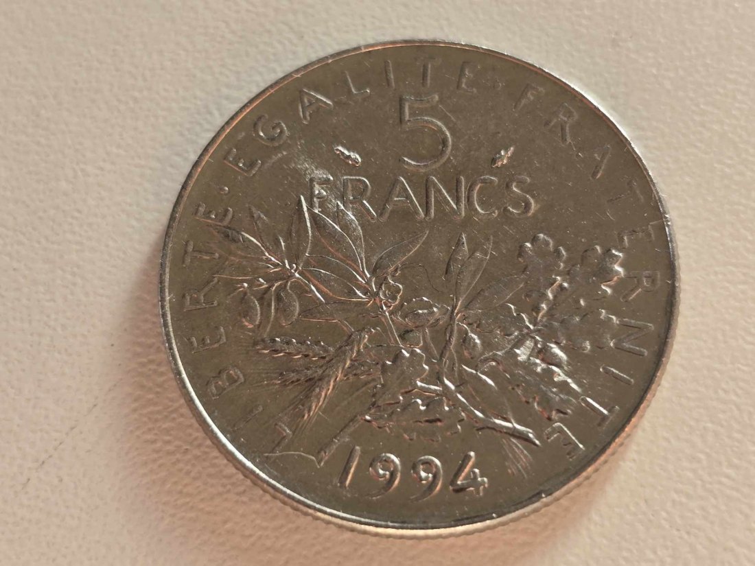  Frankreich 5 Franc 1994 - Dolphin STG   