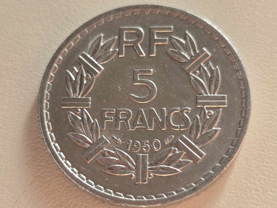  Frankreich 5 Franc 1950 VZ   