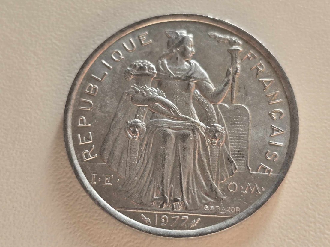  Franz. Polynesien 5 Franc 1977 Umlauf   