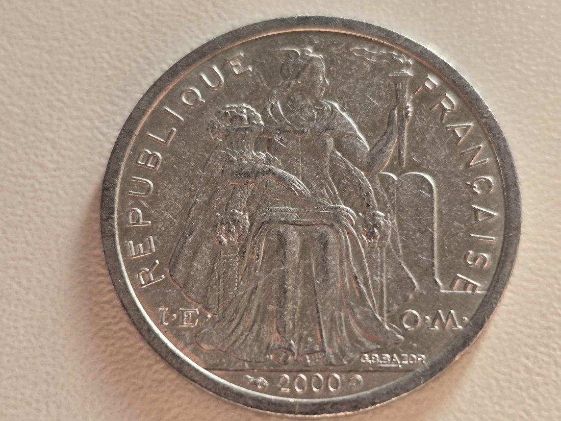  Franz. Polynesien 2 Franc 2000 VZ   