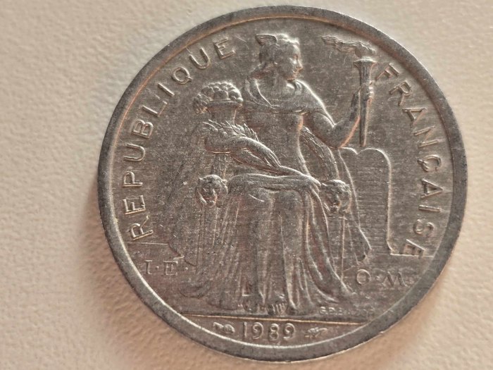  Franz. Polynesien 2 Franc 1989 Umlauf   