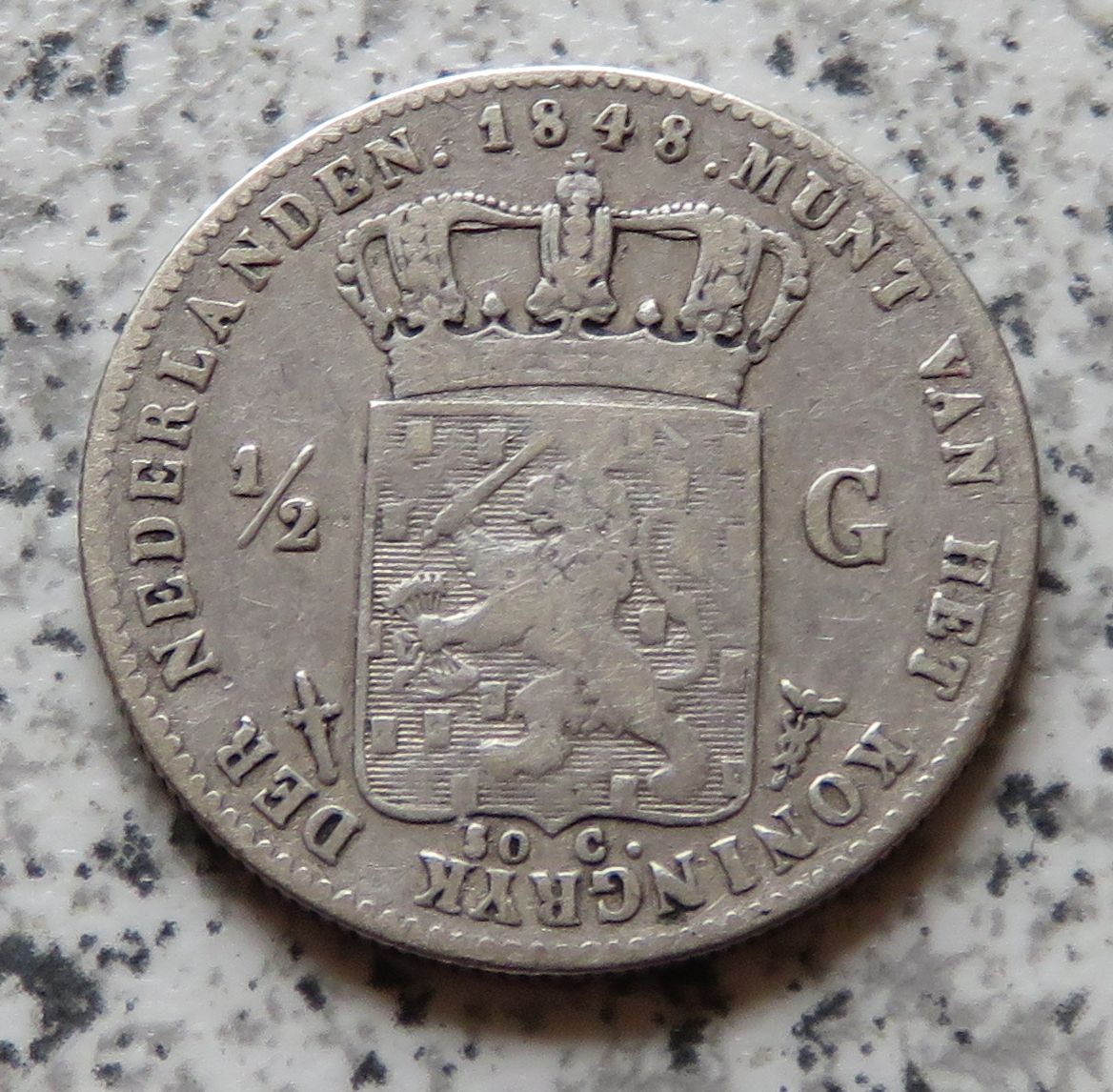  Niederlande 1/2 Gulden 1848   
