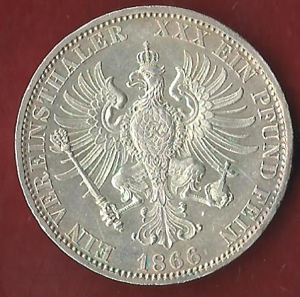  NEU Thaler Preussen 1866 prägefrisch rar Koblenzer Münzen Studio Koblenz Frank Maurer AH862   
