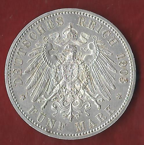  NEU 5 Mark Sachsen Altenburg 1903 st- R Koblenzer Münzen Studio Koblenz Frank Maurer AH869   