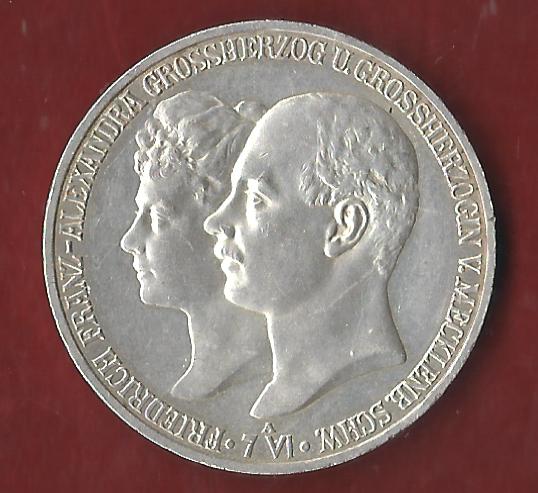  NEU 5 Mark Mecklenburg Schwerin 1904 st- R Koblenzer Münzen Studio Koblenz Frank Maurer AH870   
