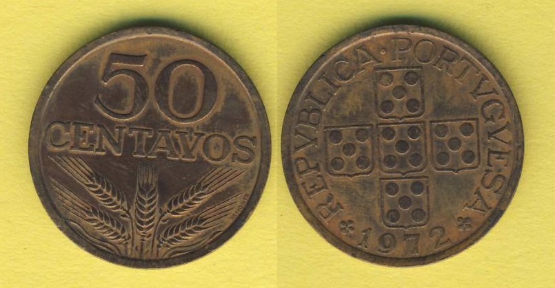  Portugal 50 Centavos 1972   