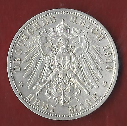  NEU 3 Mark Hessen 1910 st R Koblenzer Münzen Studio Koblenz Frank Maurer AH872   