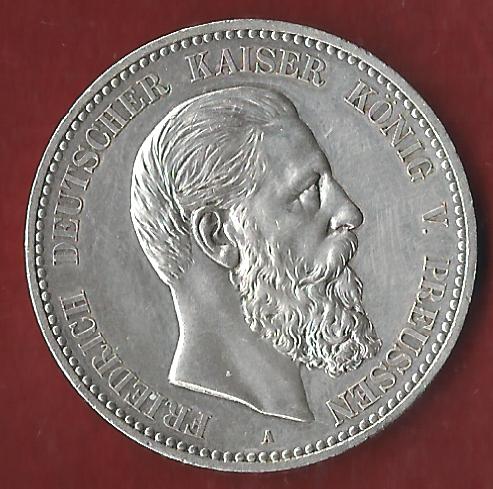  NEU 5 Mark Preussen Friedrich III 1888 st R Koblenzer Münzen Studio Koblenz Frank Maurer AH875   