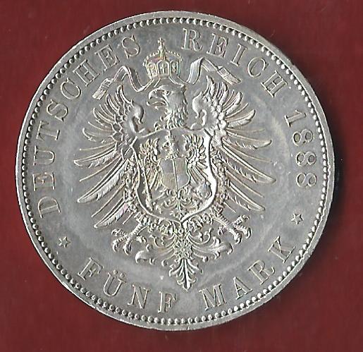  NEU 5 Mark Preussen Friedrich III 1888 st R Koblenzer Münzen Studio Koblenz Frank Maurer AH875   