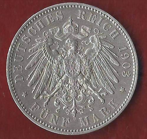  NEU 5 Mark Sachsen 1903 st R Koblenzer Münzen Studio Koblenz Frank Maurer AH879   