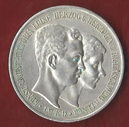  NEU 3 Mark Braunschweig Lün. 1915 vz st R Koblenzer Münzen Studio Koblenz Frank Maurer AH880   