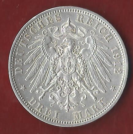  NEU 3 Mark Lübeck  1912 vz st R Koblenzer Münzen Studio Koblenz Frank Maurer AH881   