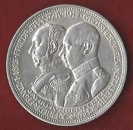  NEU 3 Mark Mecklenburg Schwerin 1915 st RR Koblenzer Münzen Studio Koblenz Frank Maurer AH882   